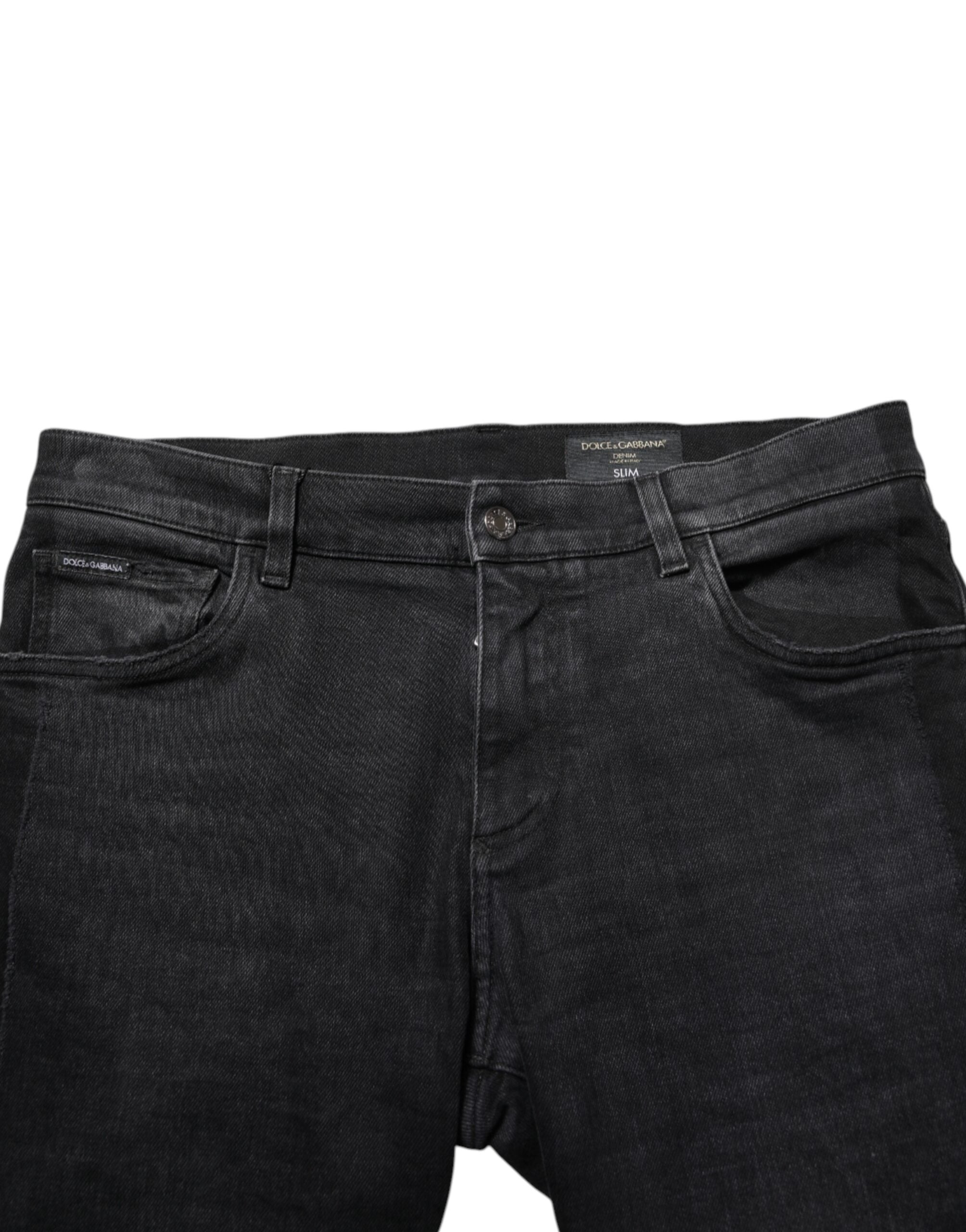 Dolce & Gabbana Black Slim Fit Stretch Men Denim Pants Jeans