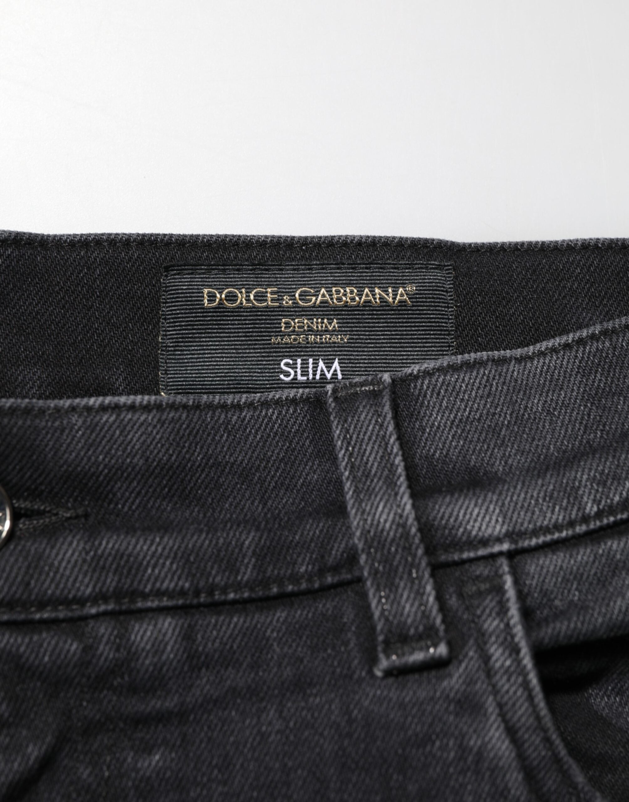 Dolce & Gabbana Black Slim Fit Stretch Men Denim Pants Jeans