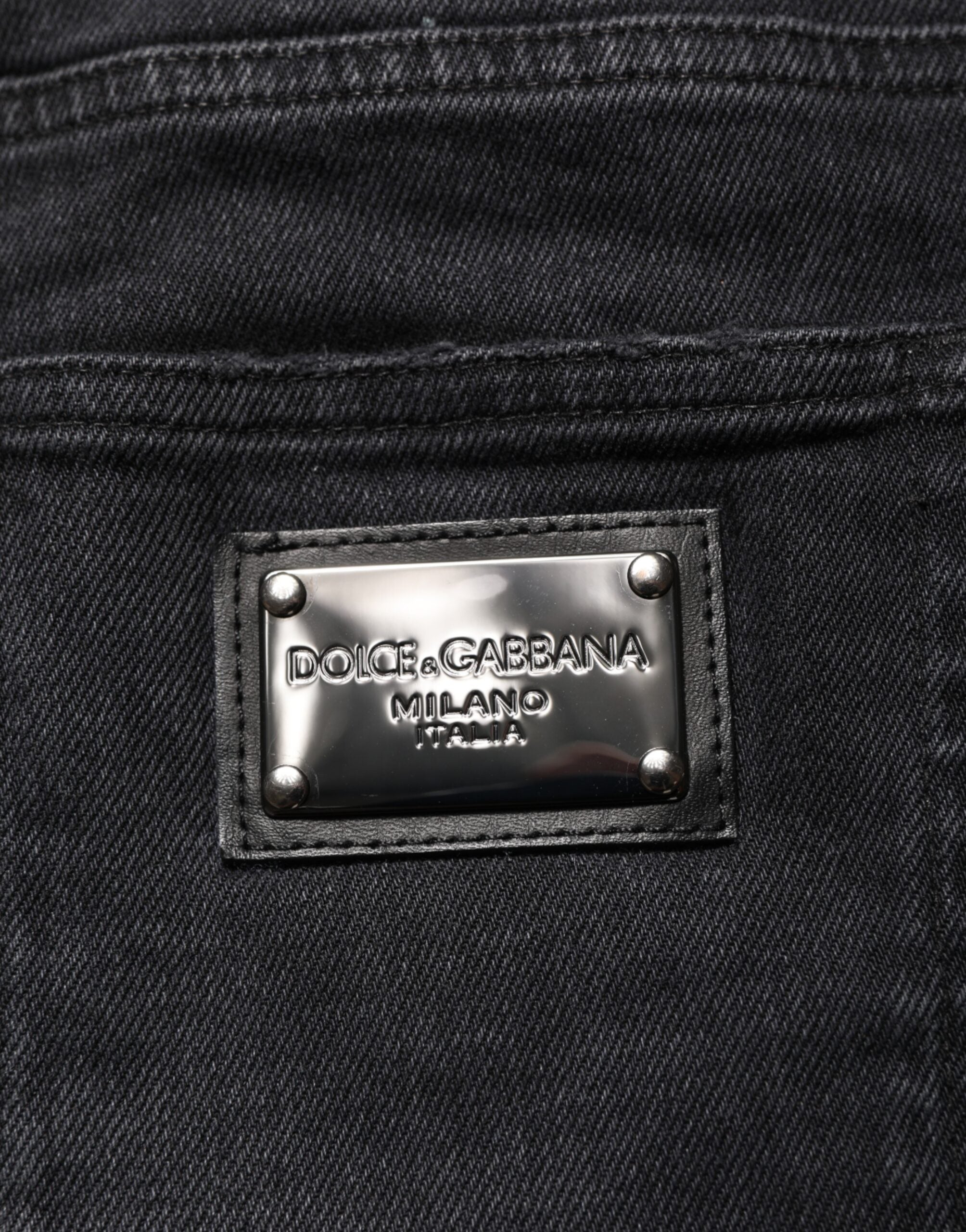 Dolce & Gabbana Black Slim Fit Stretch Men Denim Pants Jeans
