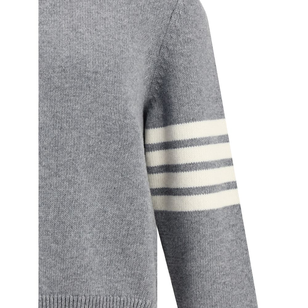 Thom Browne Elegant Sweater with half-zip detail on the neck