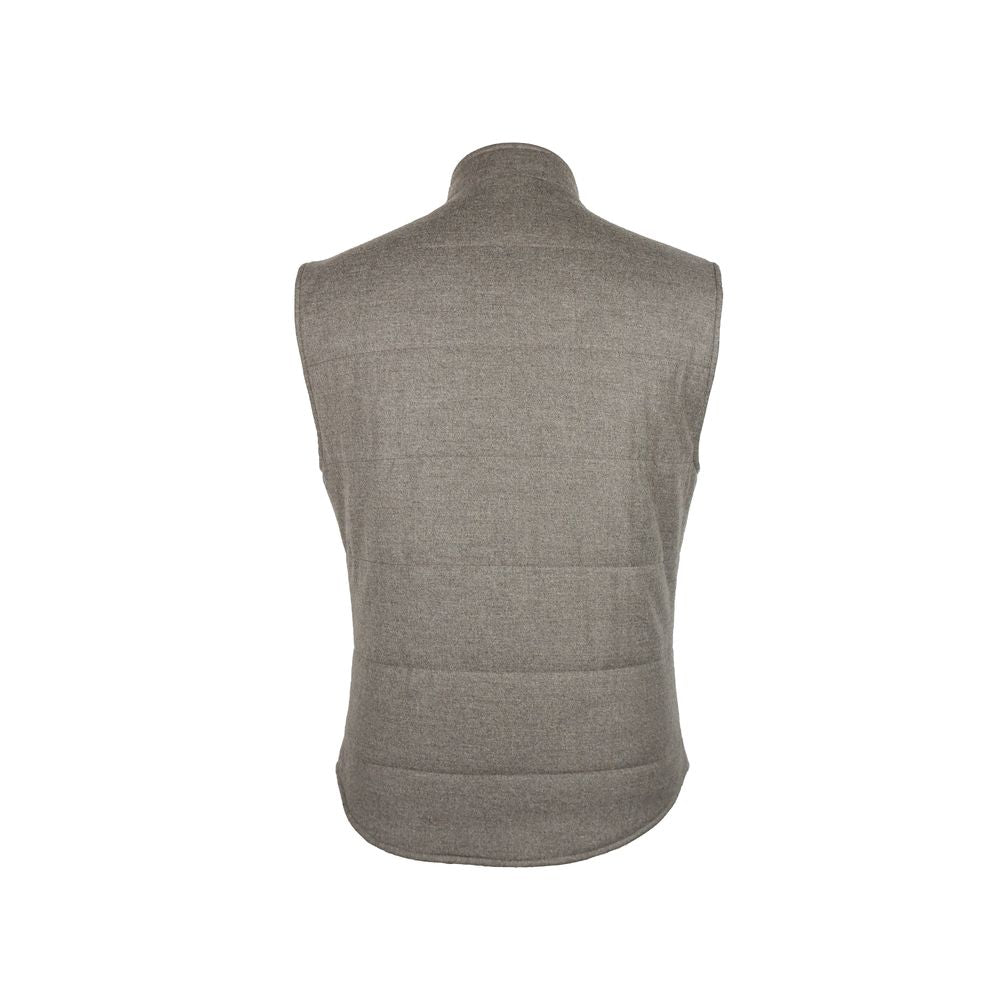 Loro Piana Made in Italy Brown Wool Sleveless Jacket