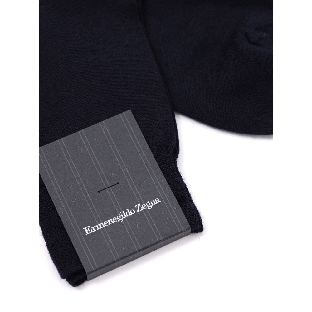 ZEGNA Navy Blue Wool Sock