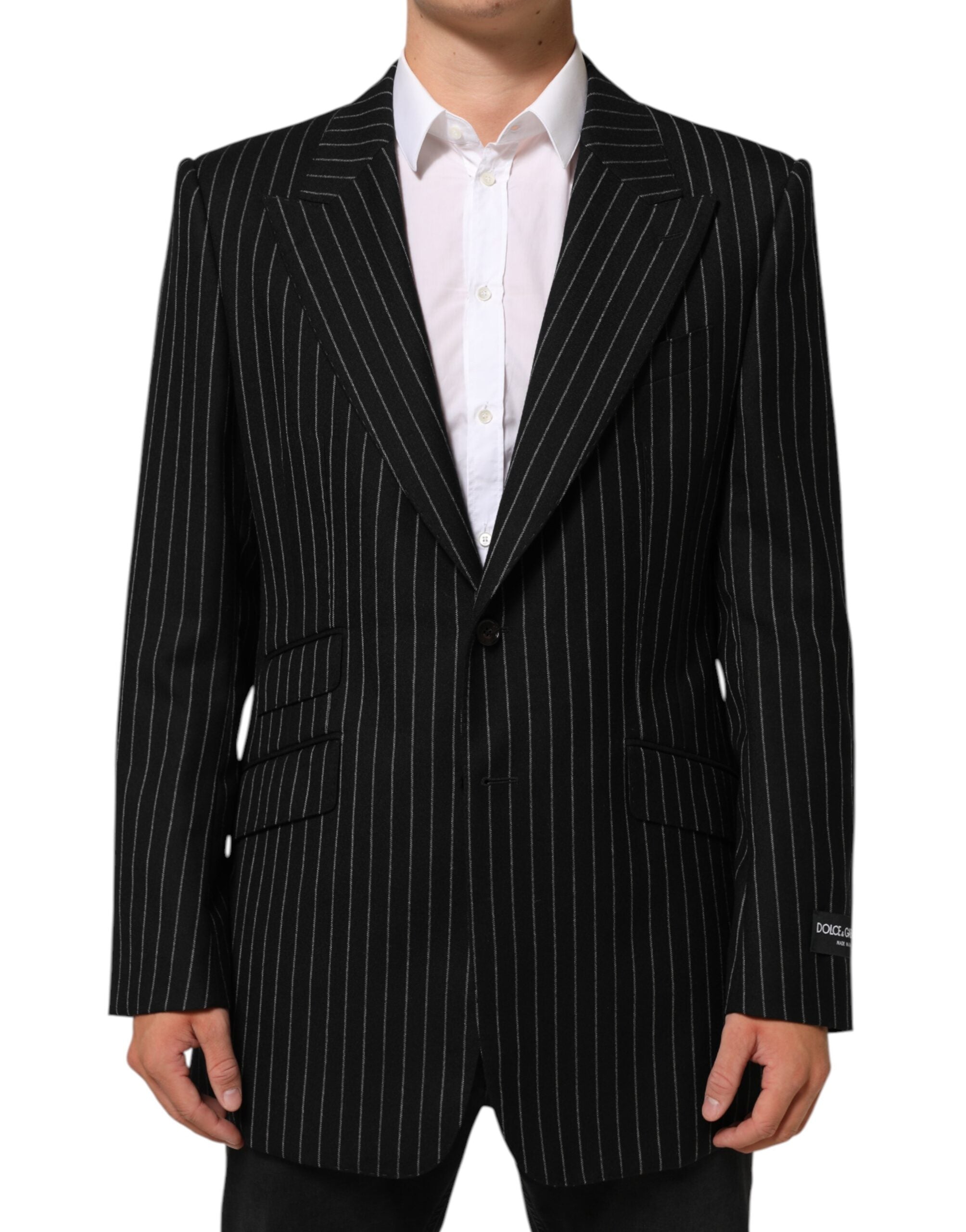 Dolce & Gabbana Black Stripes 2 Buttons Suit Jacket Blazer