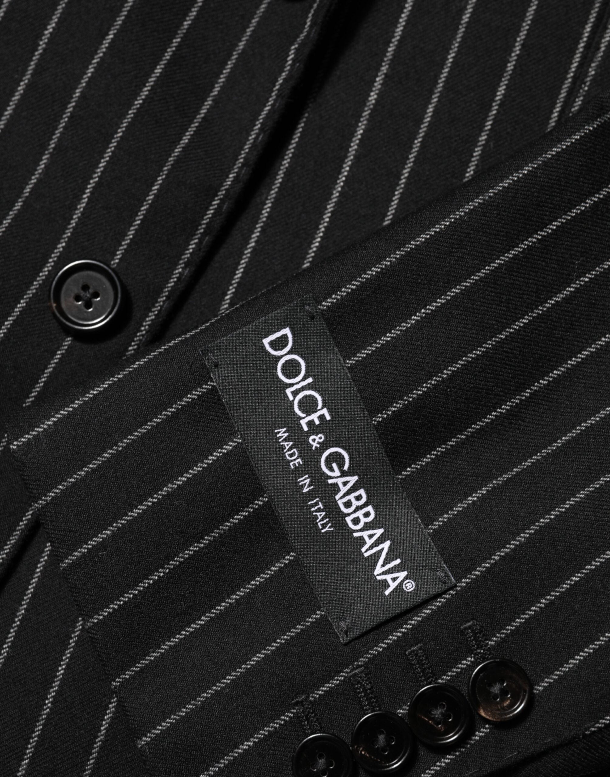Dolce & Gabbana Black Stripes 2 Buttons Suit Jacket Blazer