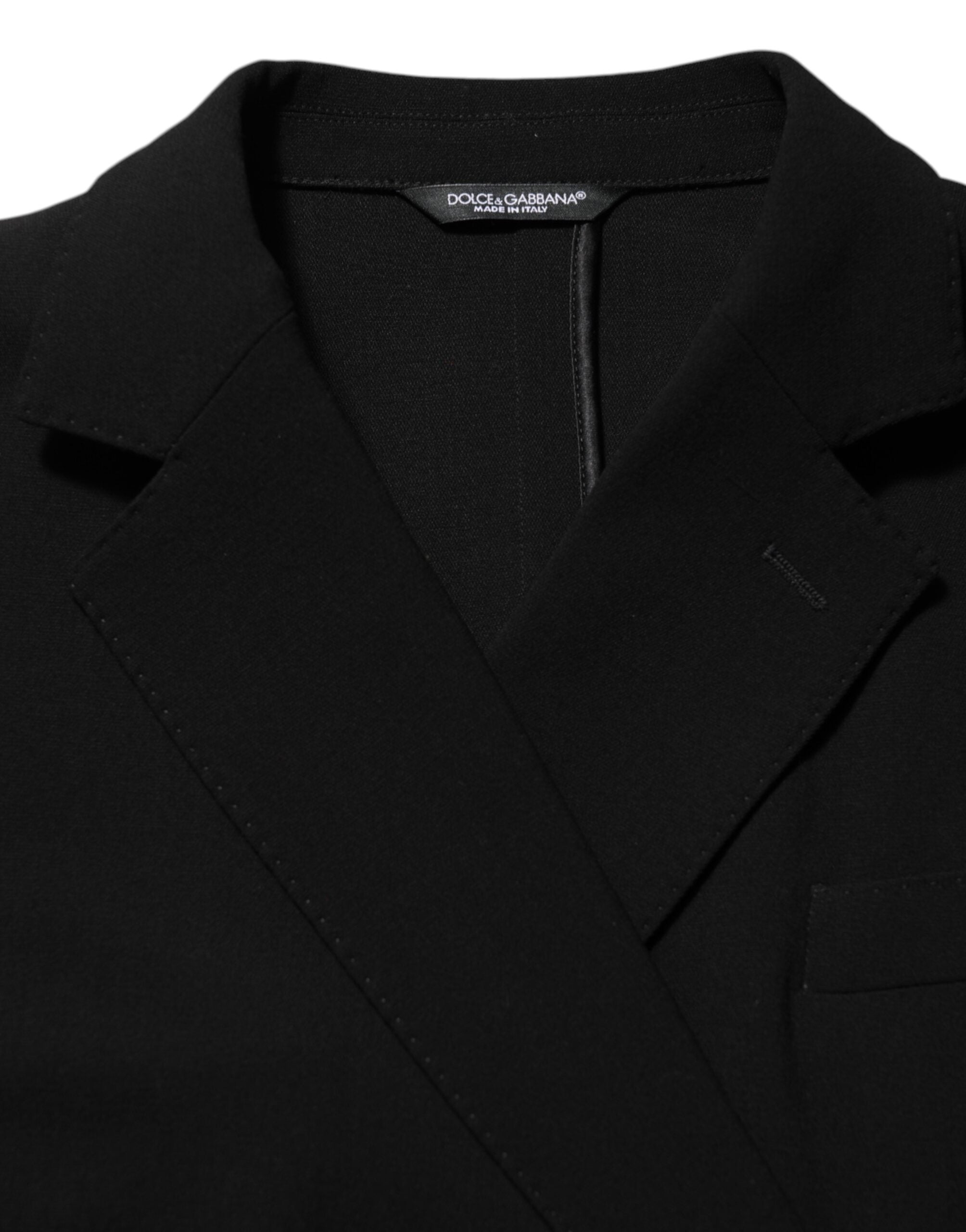 Dolce & Gabbana Black Wool Double Breasted Men Jacket Blazer