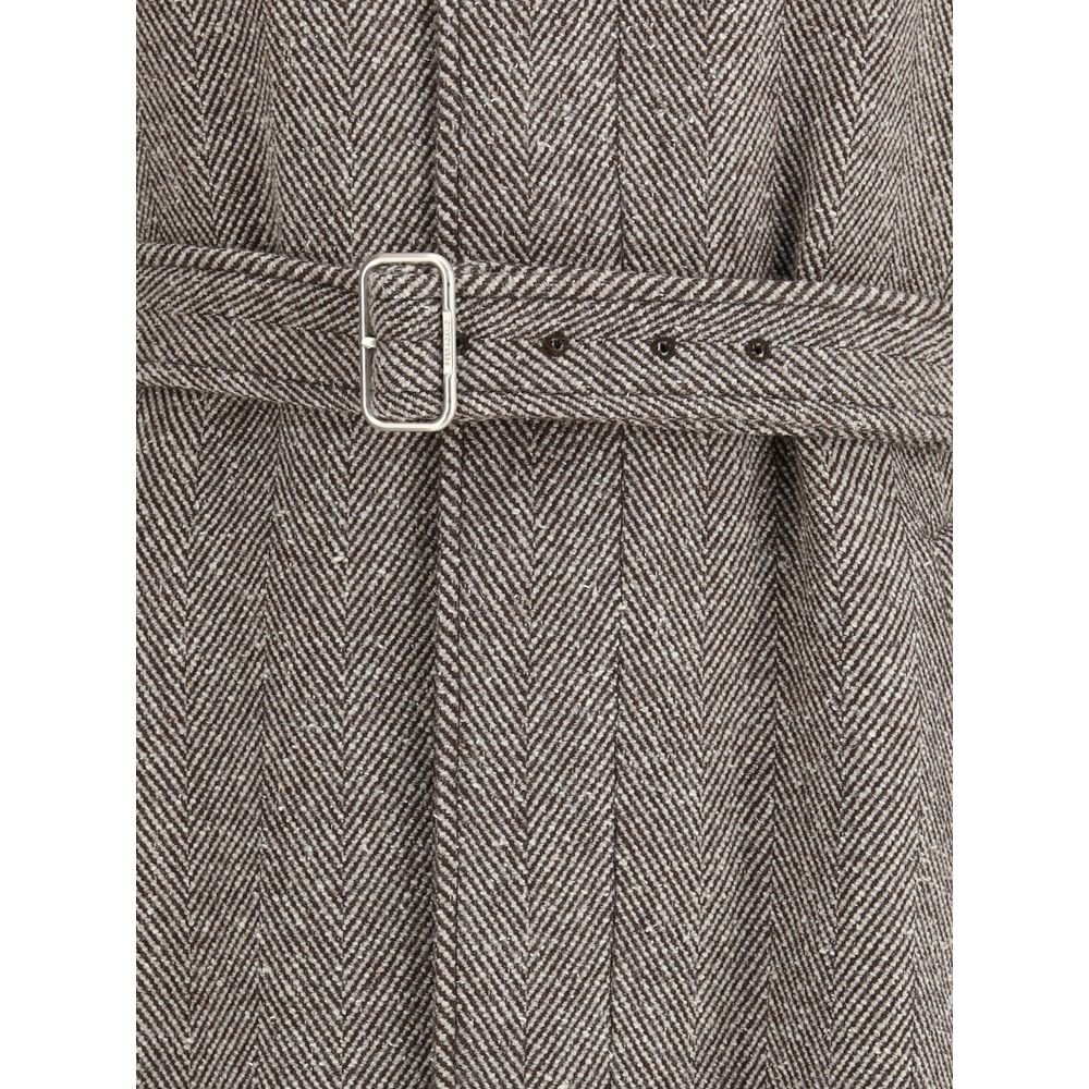Ferragamo Coat in herringbone-patterned fabric