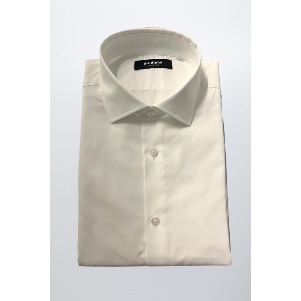 Baldinini Trend White Cotton Men Shirt