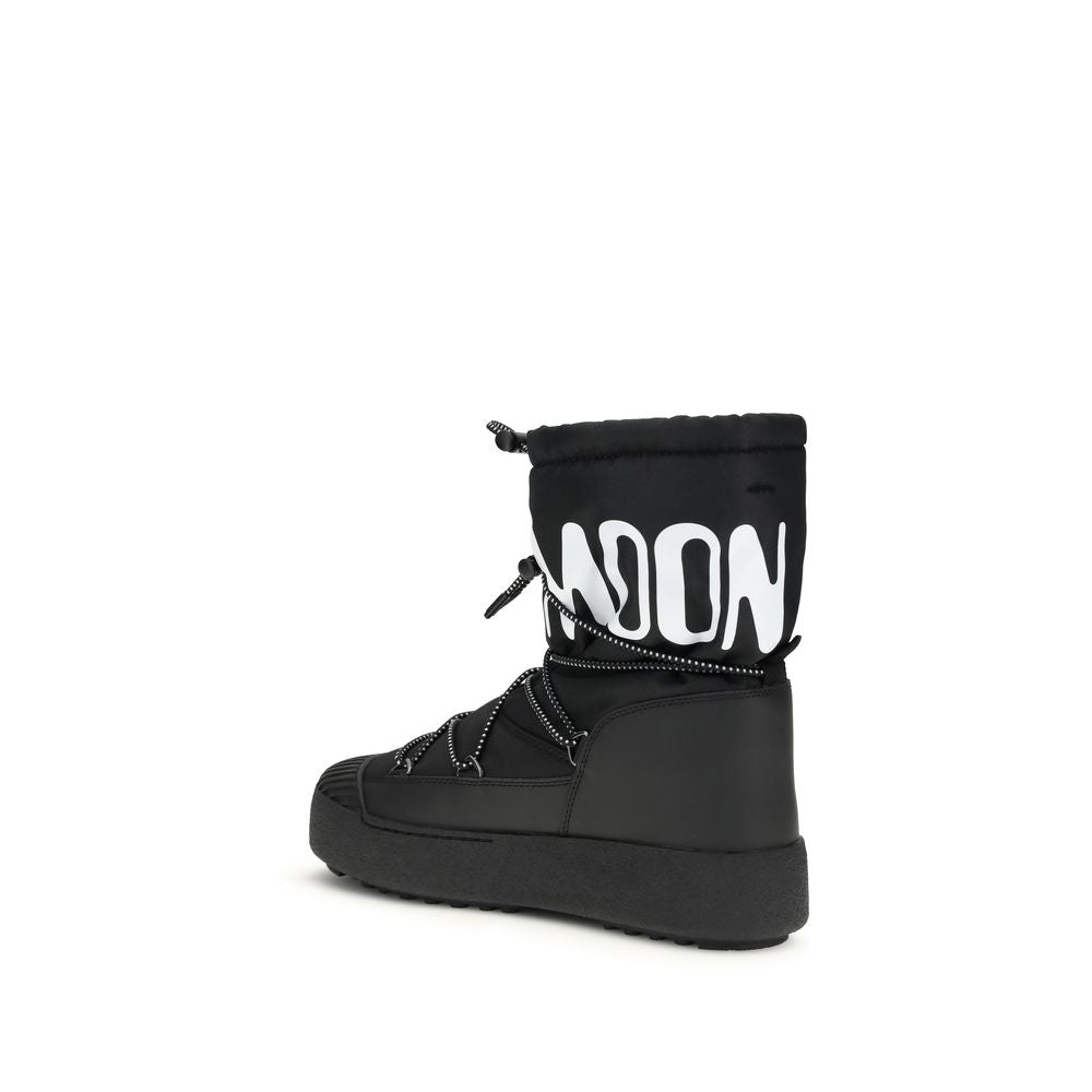 Moon Boot Black Nylon Lace-Up Boots