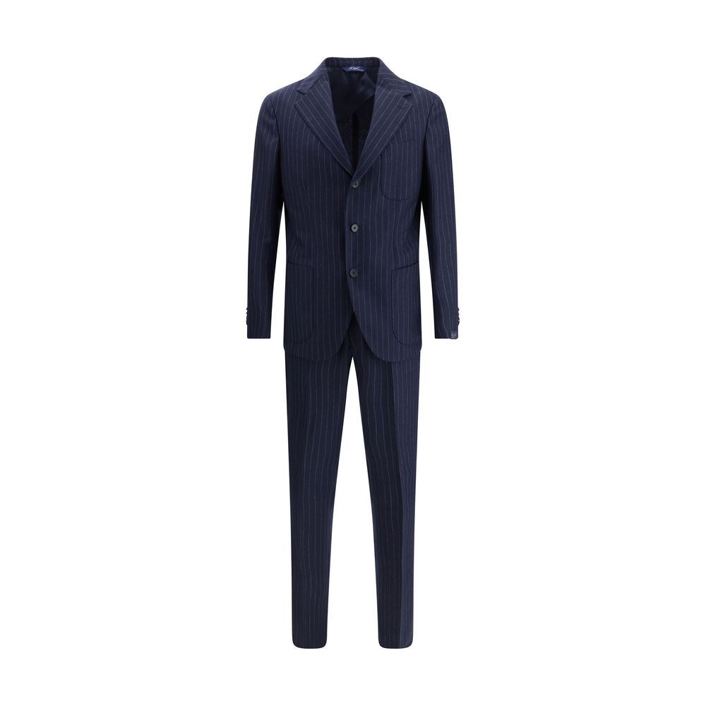 Gi Capri Blue Fleece Wool Two-Piece Suit