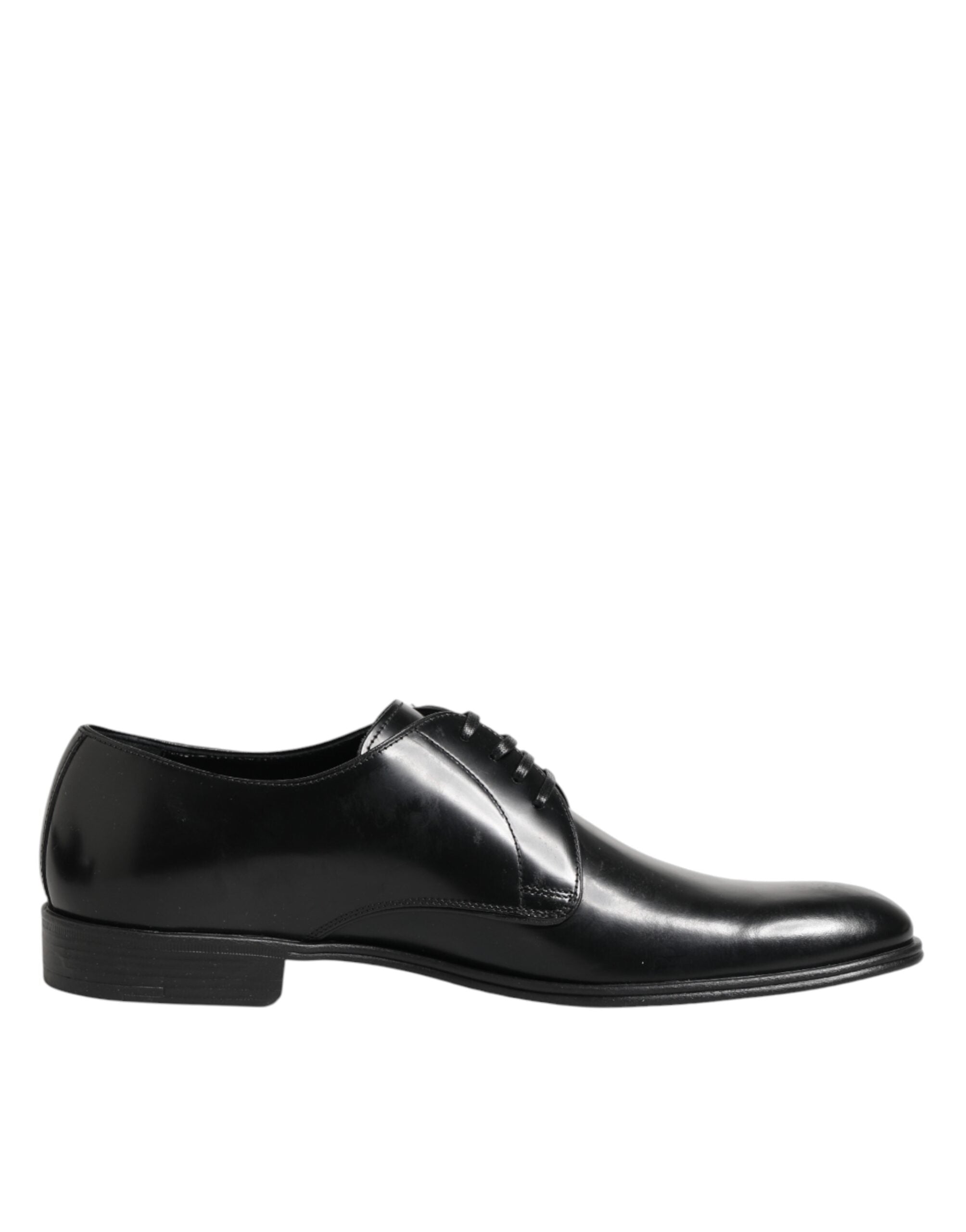 Dolce & Gabbana Black Calfskin Leather Derby Dress Shoes