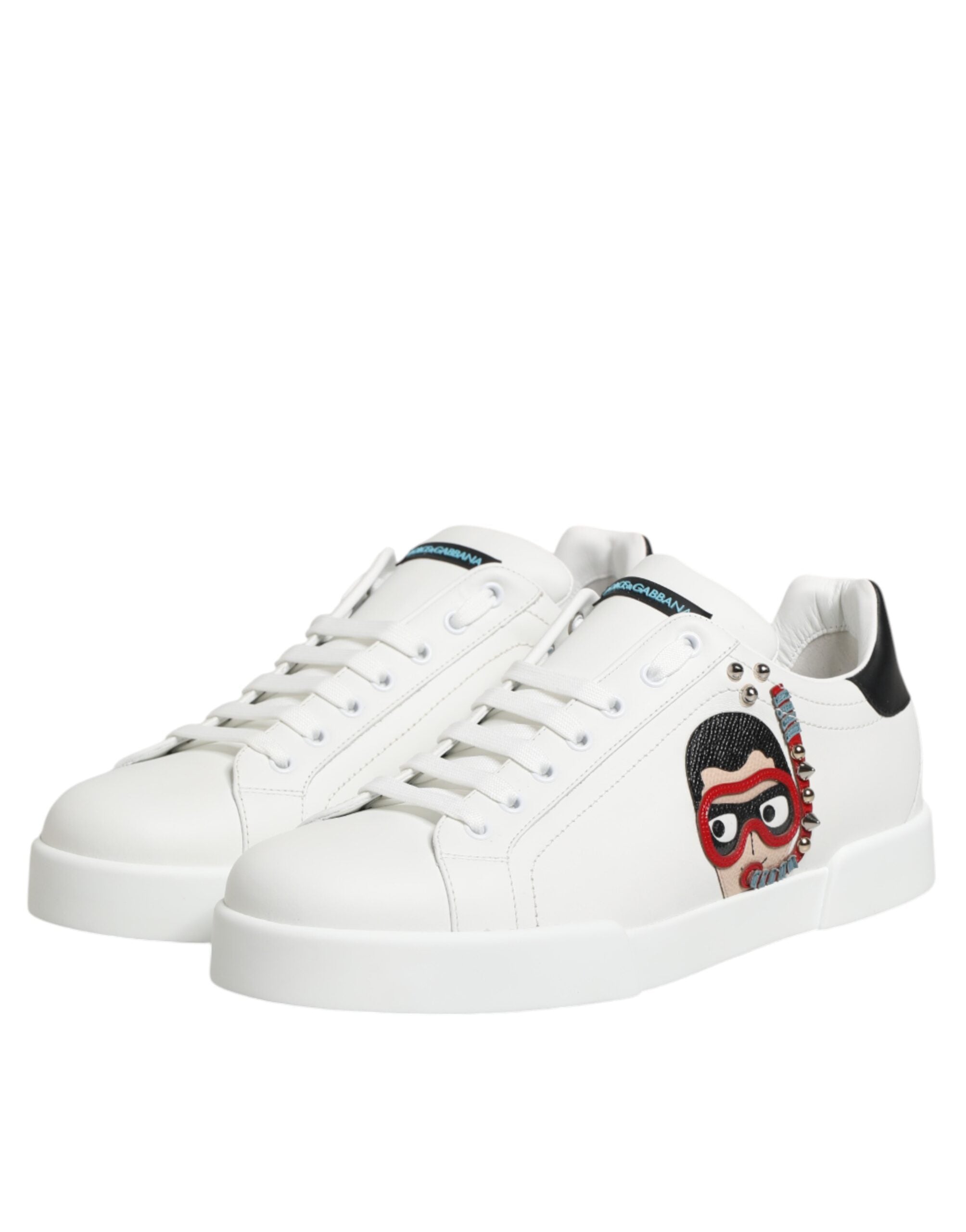 Dolce & Gabbana White Leather #DGFAMILY Men Sneakers Shoes