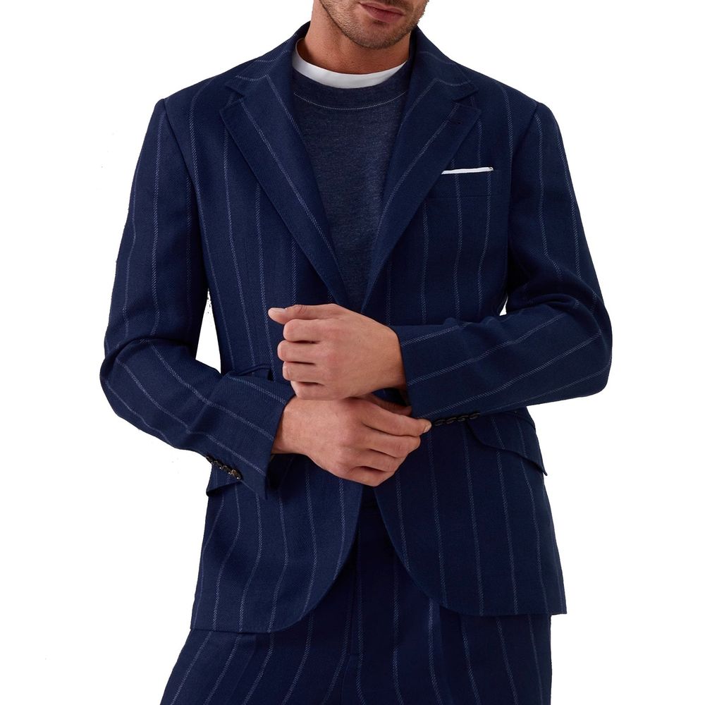Brunello Cucinelli Blue Virgin Wool Blazer