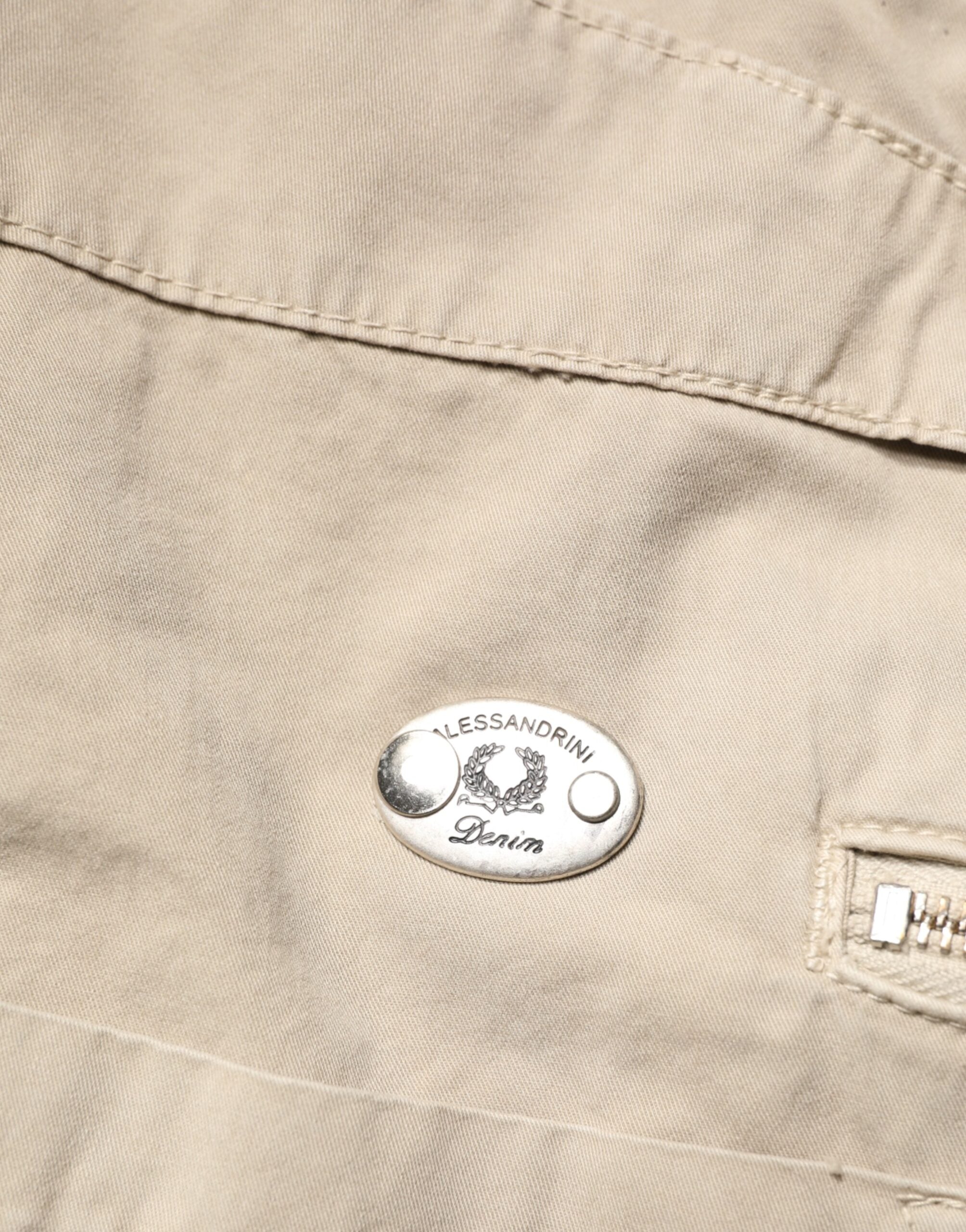 Daniele Alessandrini Beige Cotton Mid Waist Straight Men Denim Jeans