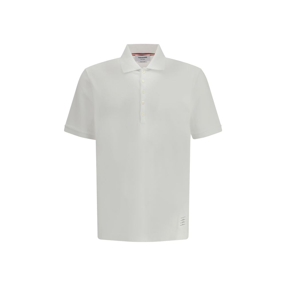 Thom Browne White Cotton Polo Shirt