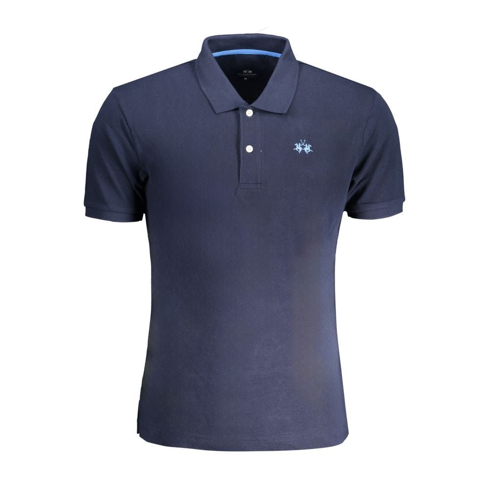 La Martina Blue Cotton Polo Shirt - The Gentlemen's Vault