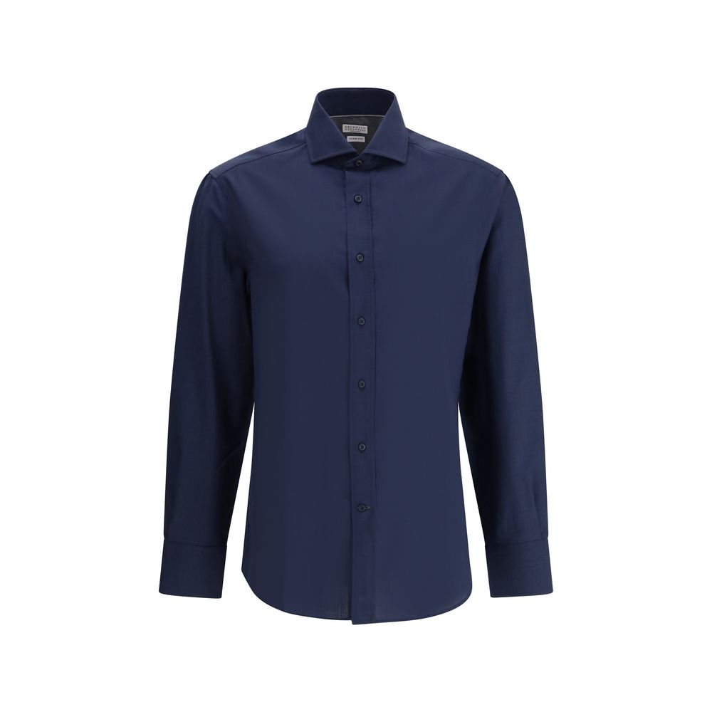 Brunello Cucinelli Blue Cotton Shirt - The Gentlemen's Vault