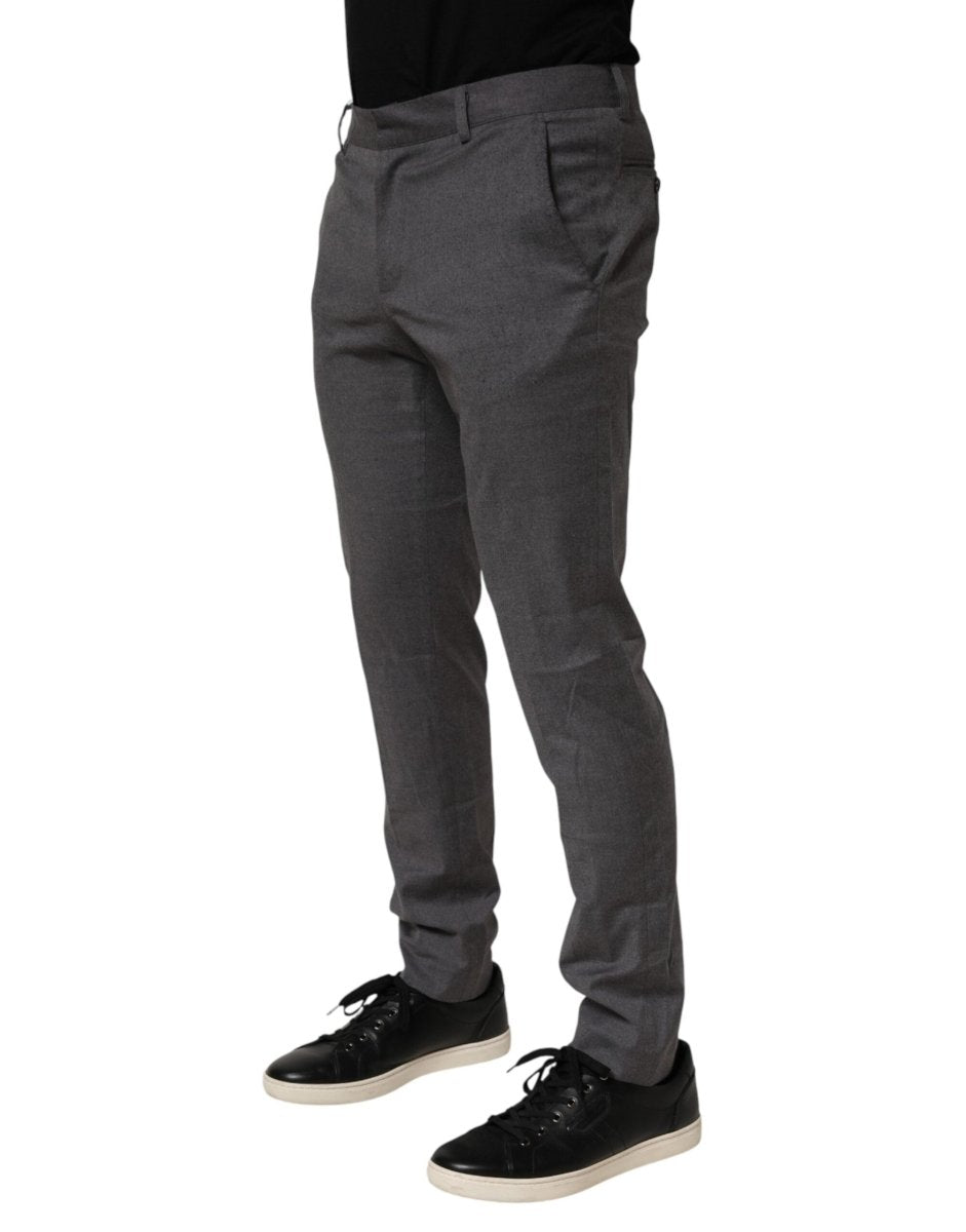 Daniele Alessandrini Gray Polyester Formal Dress Trouser Pants - The Gentlemen's Vault