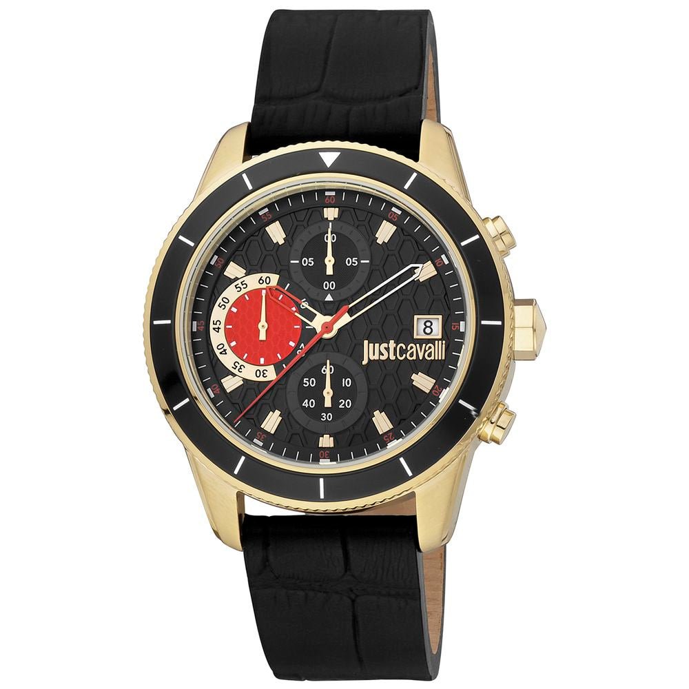 Just Cavalli Black Leather Dress Watch - The Gentlemen's Vault