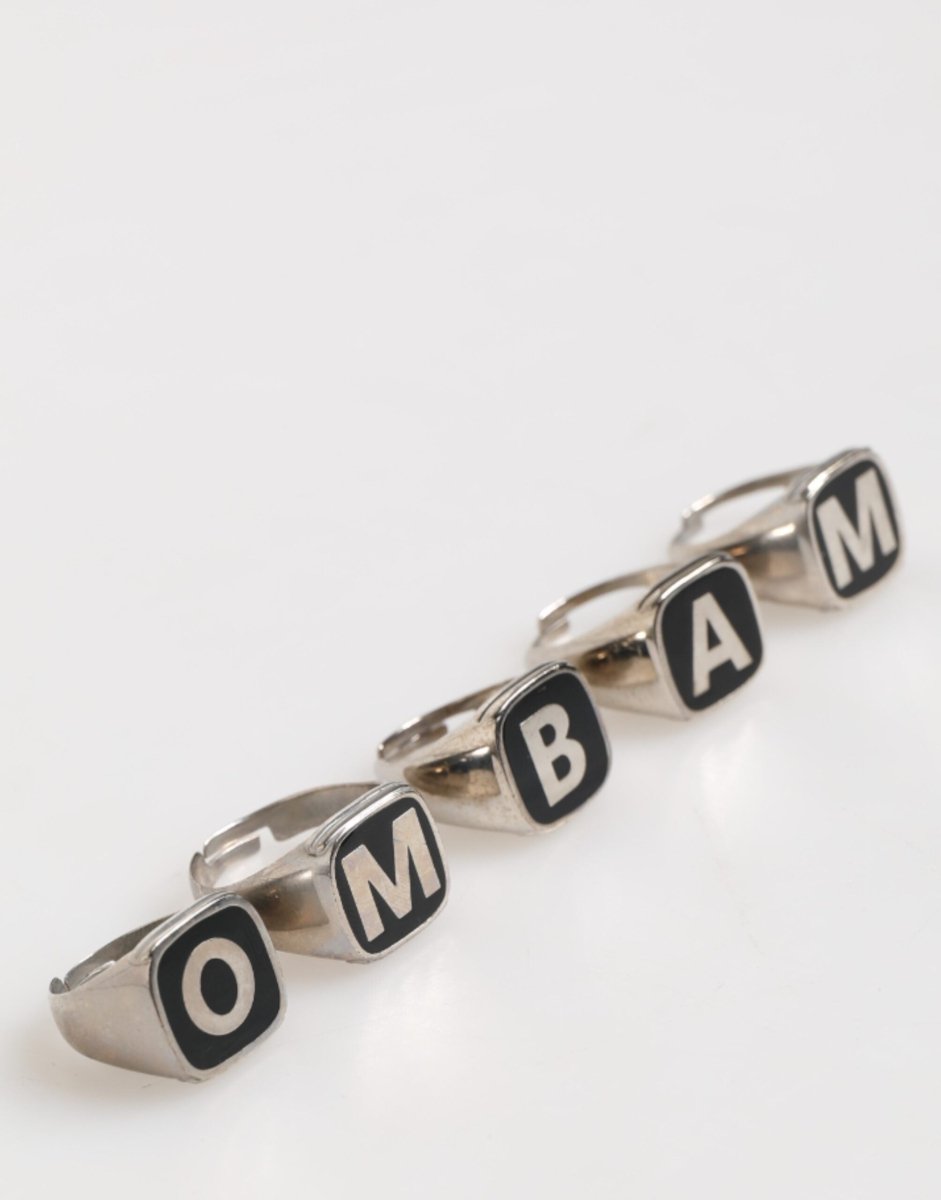 Dolce & Gabbana Silver Tone Brass Lettering Set 5 Pieces Adjustable Ring - The Gentlemen's Vault