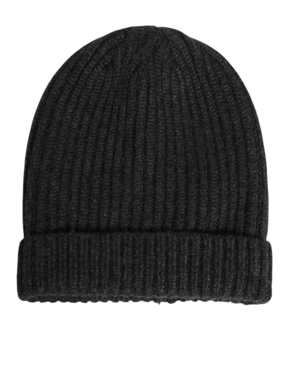 Dolce & Gabbana Black Cashmere Knitted Beanie Men Capello Hat - The Gentlemen's Vault