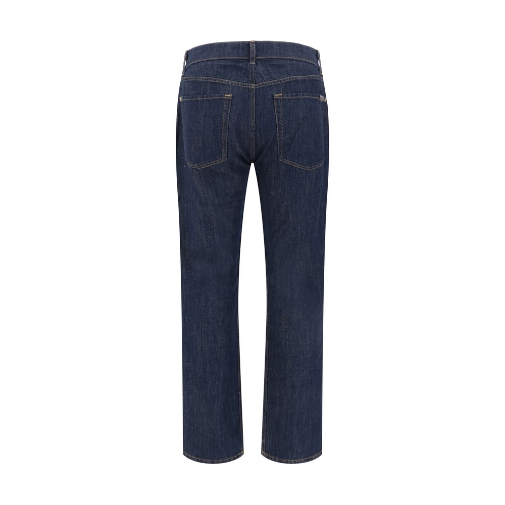 7FOR Blue Cotton Straight - Leg Jeans - The Gentlemen's Vault