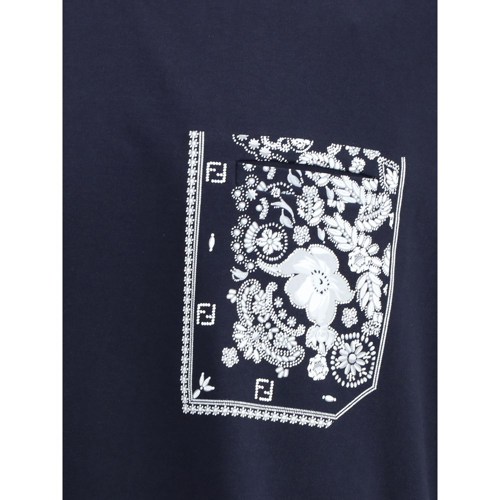 Fendi T-Shirt with bandana print pocket - The Gentlemen's Vault