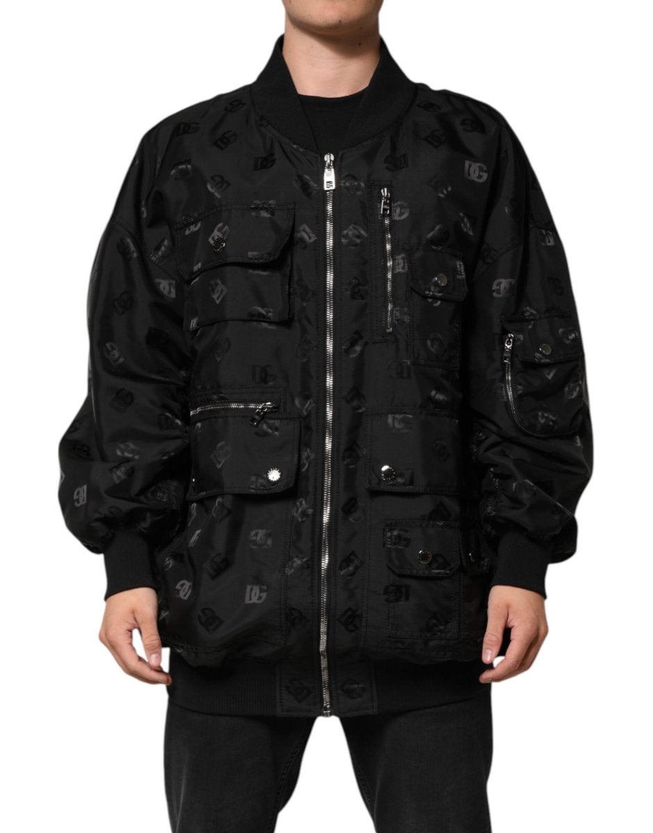 Dolce & Gabbana Black Cargo Windbraker Logo Mania Jacket - The Gentlemen's Vault