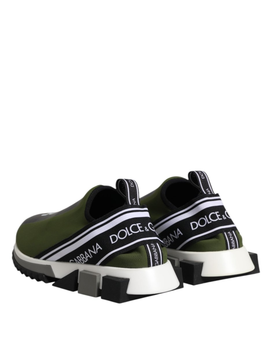 Dolce & Gabbana Green Black Slip On Sorrento Sneakers Shoes - The Gentlemen's Vault