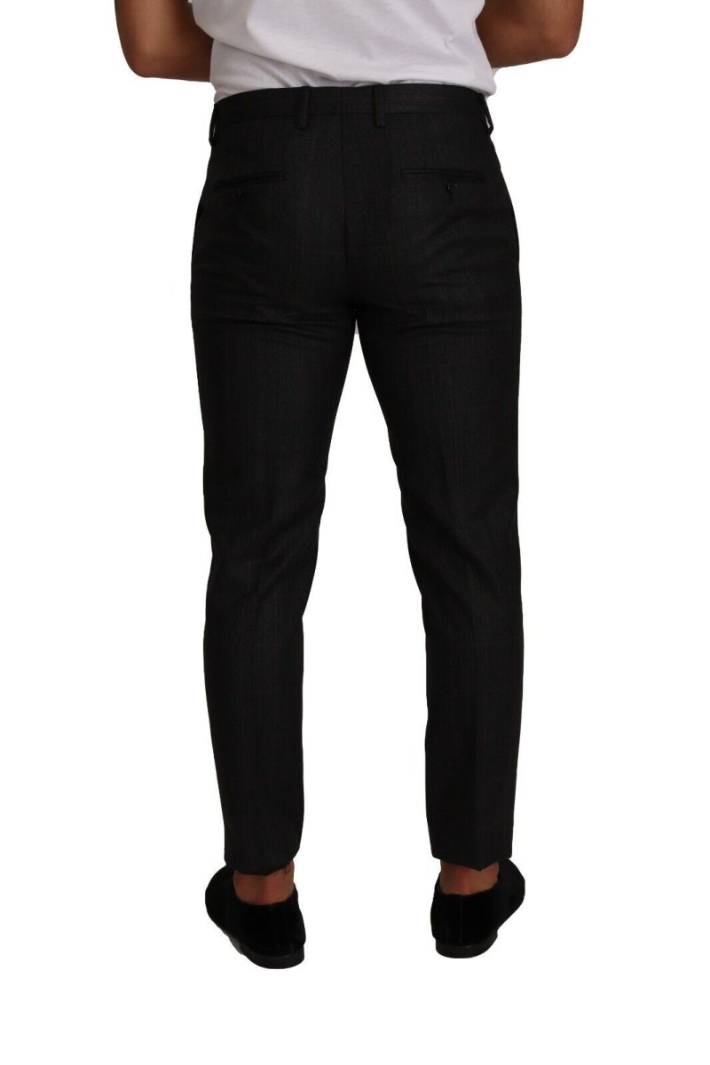 Dolce & Gabbana Gray Check Wool Formal Trouser Dress Pants - The Gentlemen's Vault