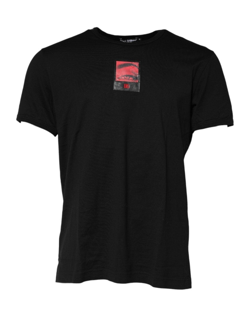 Dolce & Gabbana Black Eye Print Cotton Men Crew Neck T-shirt - The Gentlemen's Vault