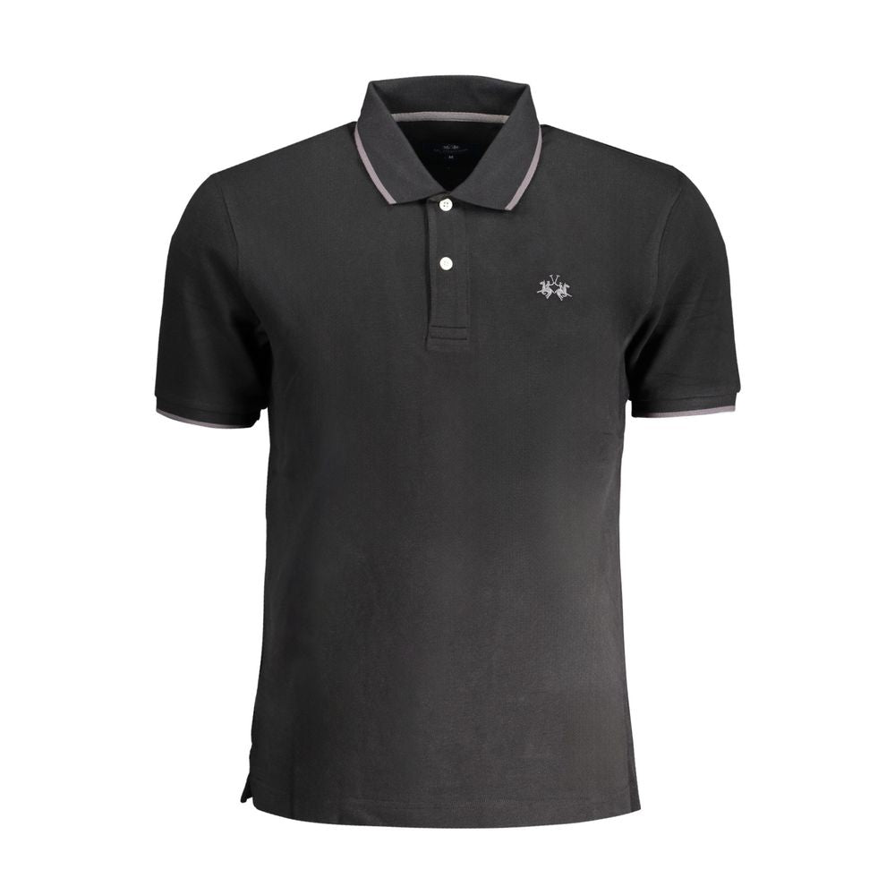 La Martina Black Cotton Polo Shirt - The Gentlemen's Vault