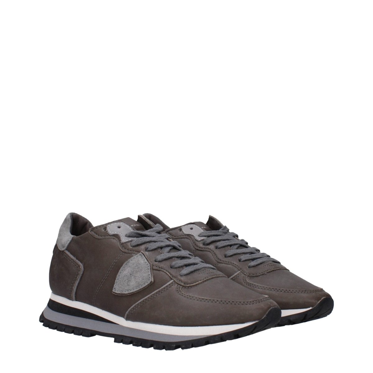 Philippe Model Gray Leather Sneakers - The Gentlemen's Vault