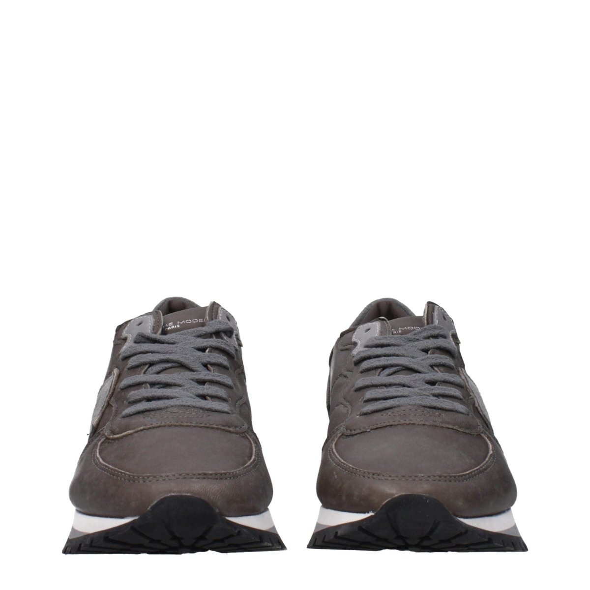 Philippe Model Gray Leather Sneakers - The Gentlemen's Vault