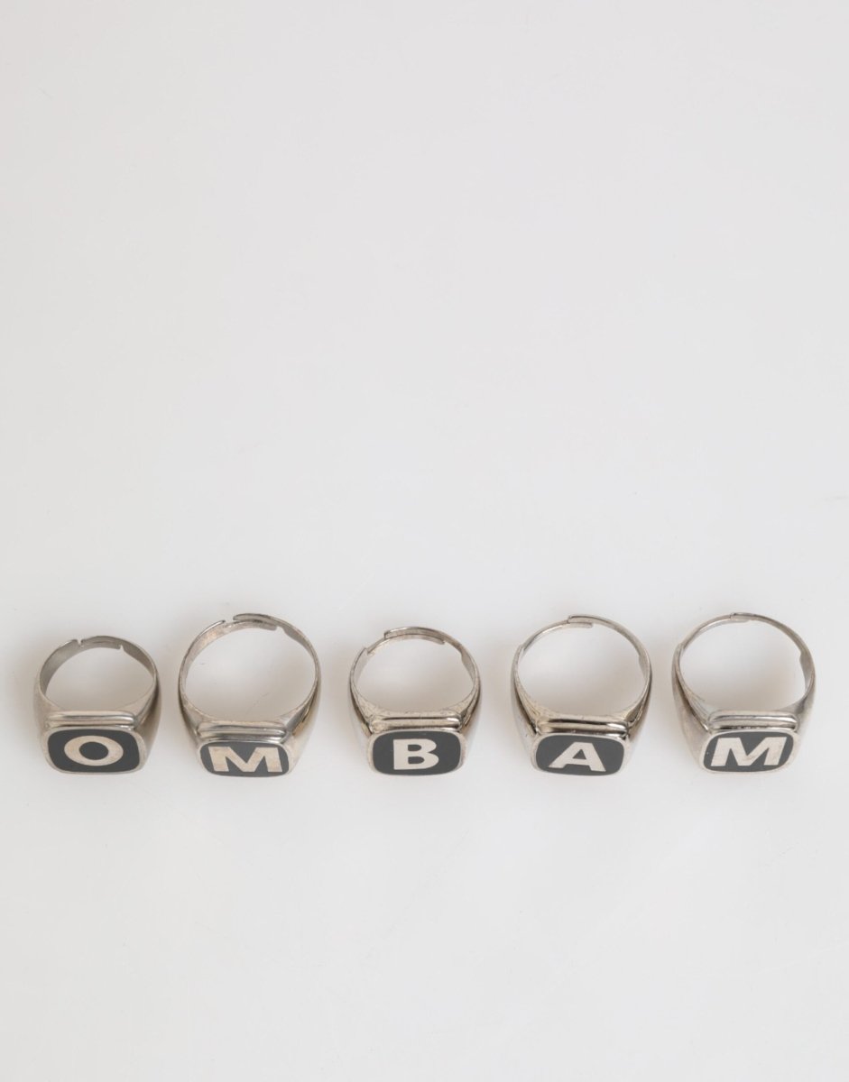 Dolce & Gabbana Silver Tone Brass Lettering Set 5 Pieces Adjustable Ring - The Gentlemen's Vault