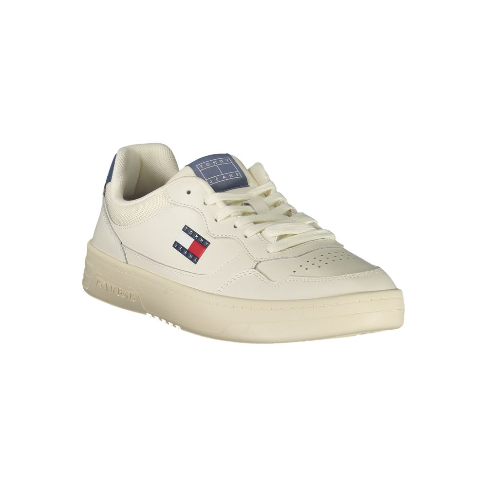 Tommy Hilfiger White Leather Men Sneaker - The Gentlemen's Vault
