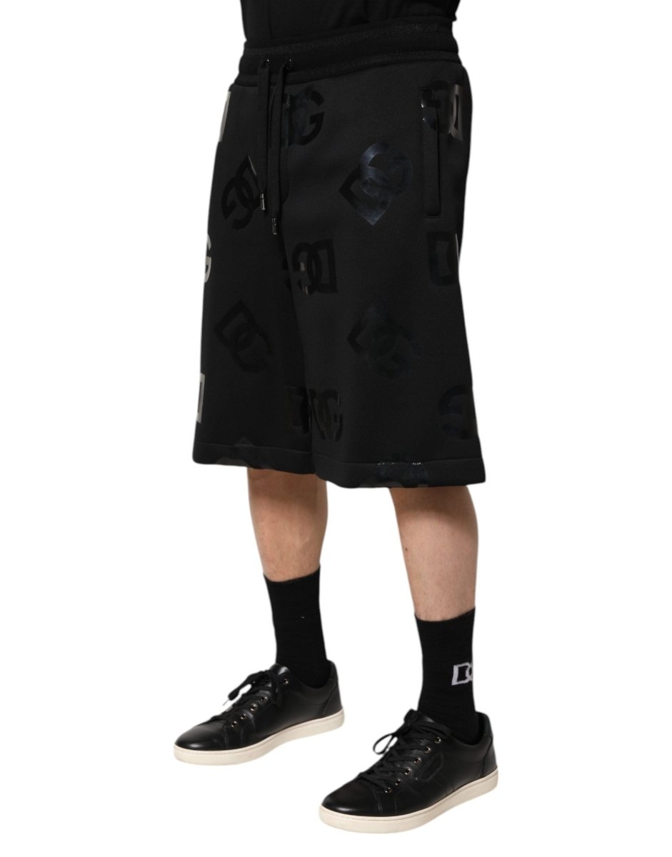 Dolce & Gabbana Black Logo Cotton Bermuda Sweatshorts Shorts - The Gentlemen's Vault