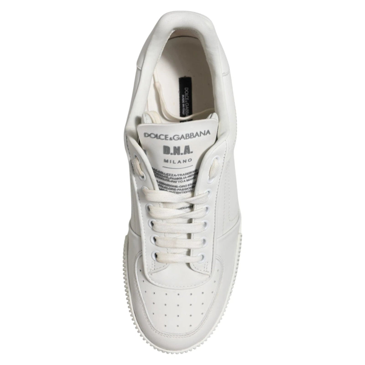 Dolce & Gabbana White Miami Leather Low Top Men Sneakers Shoes - The Gentlemen's Vault