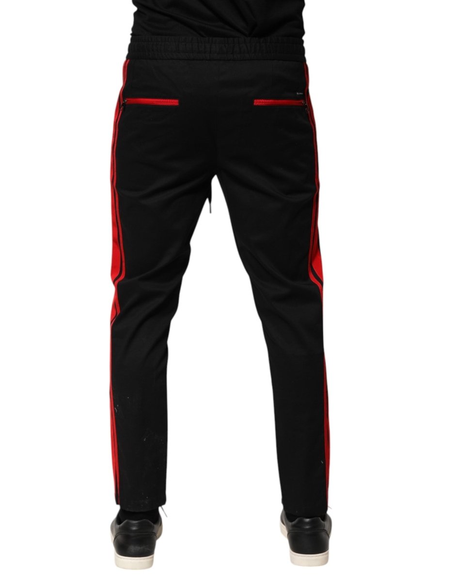 Dolce & Gabbana Red Stripe Cotton Logo Jogger Sweatpants Pants - The Gentlemen's Vault