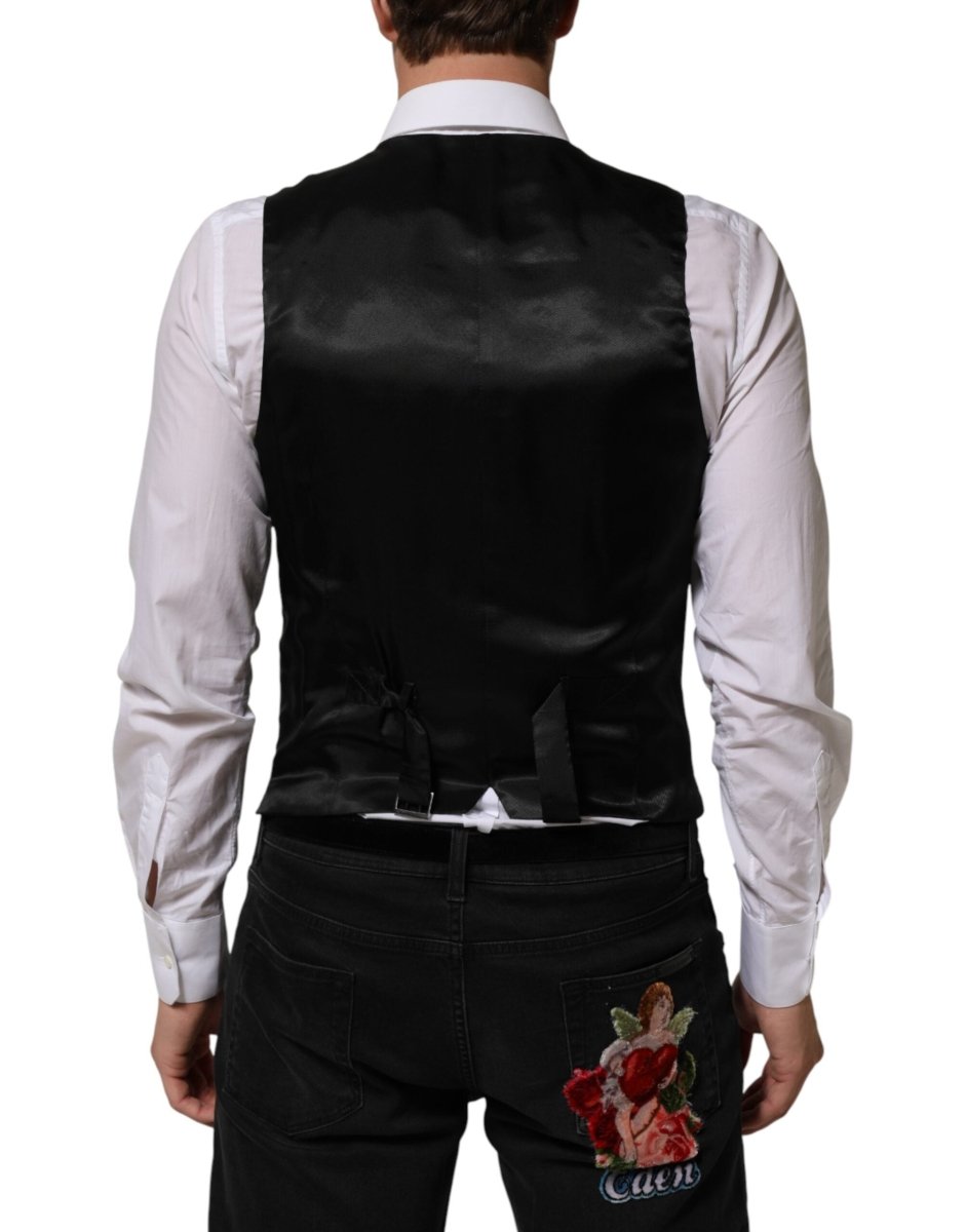Dolce & Gabbana Black Polyester Dress Formal Waistcoat Vest - The Gentlemen's Vault