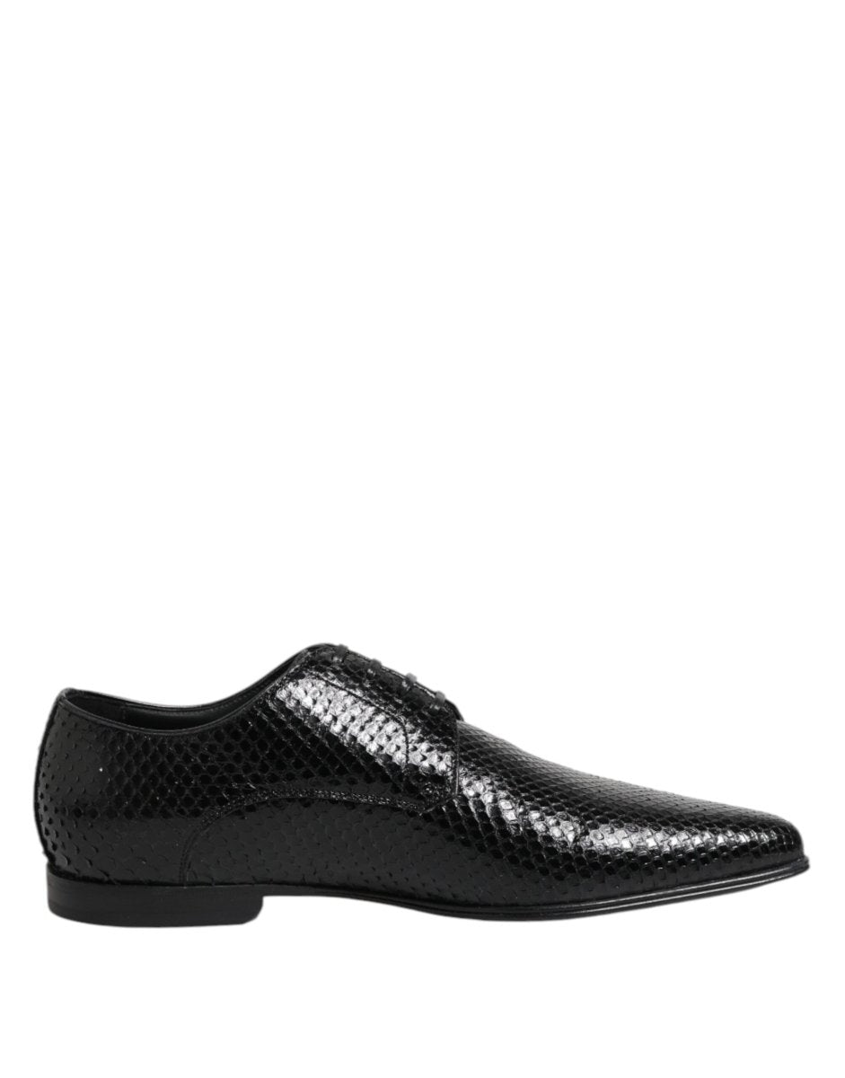 Dolce & Gabbana Black Exotic Leather Lace Up Derby Shoes - The Gentlemen's Vault