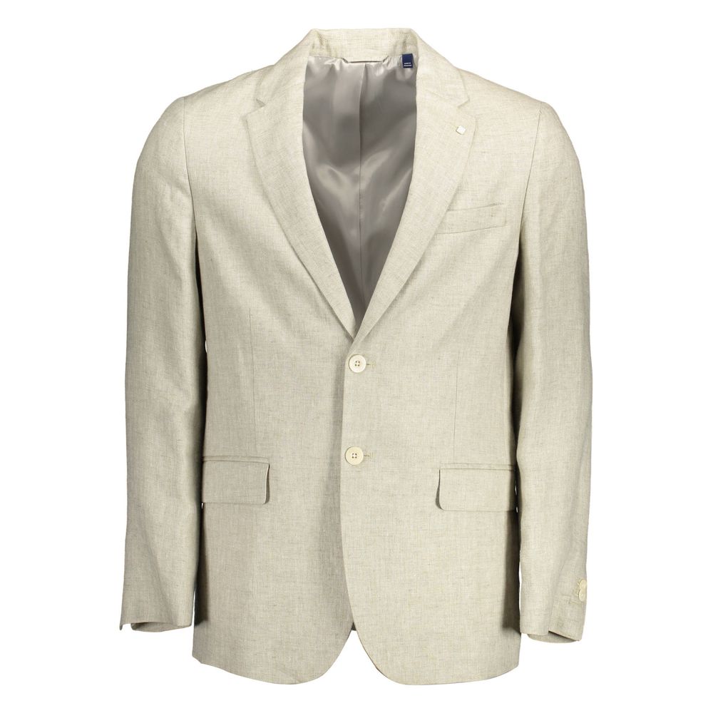 Gant Beige Linen Men Jacket - The Gentlemen's Vault