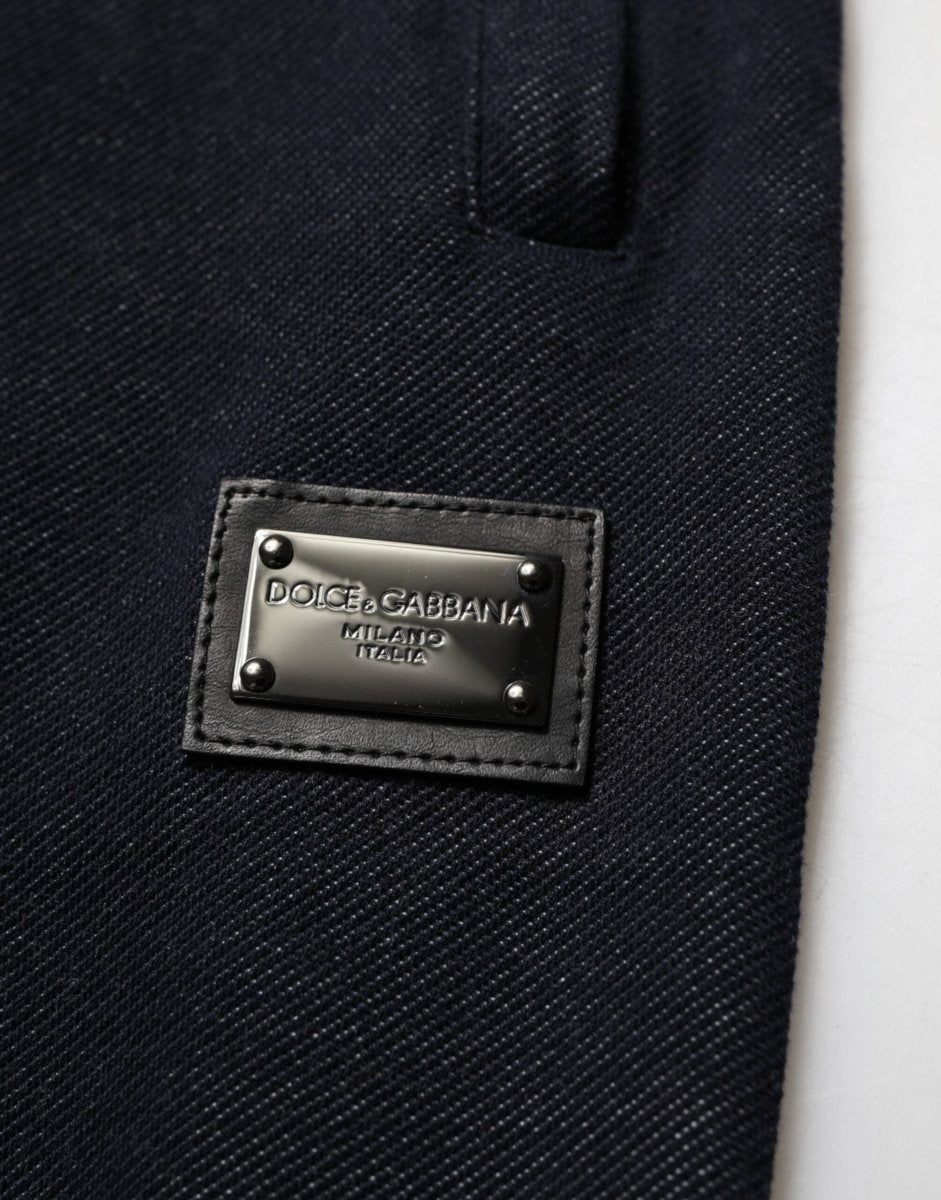 Dolce & Gabbana Black Cotton Blend Drawstring Jogger Jogger Pants - The Gentlemen's Vault