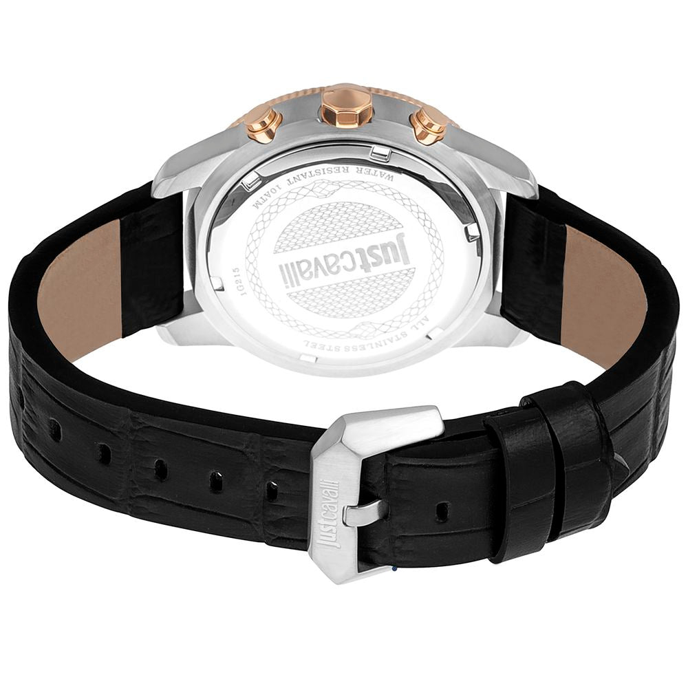 Just Cavalli Black Leather Bracelet Watch - The Gentlemen's Vault