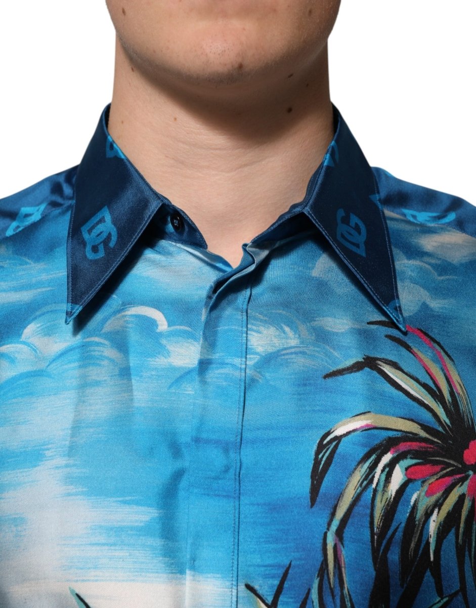 Dolce & Gabbana Multicolor Silk DG Long Sleeves Formal Shirt - The Gentlemen's Vault