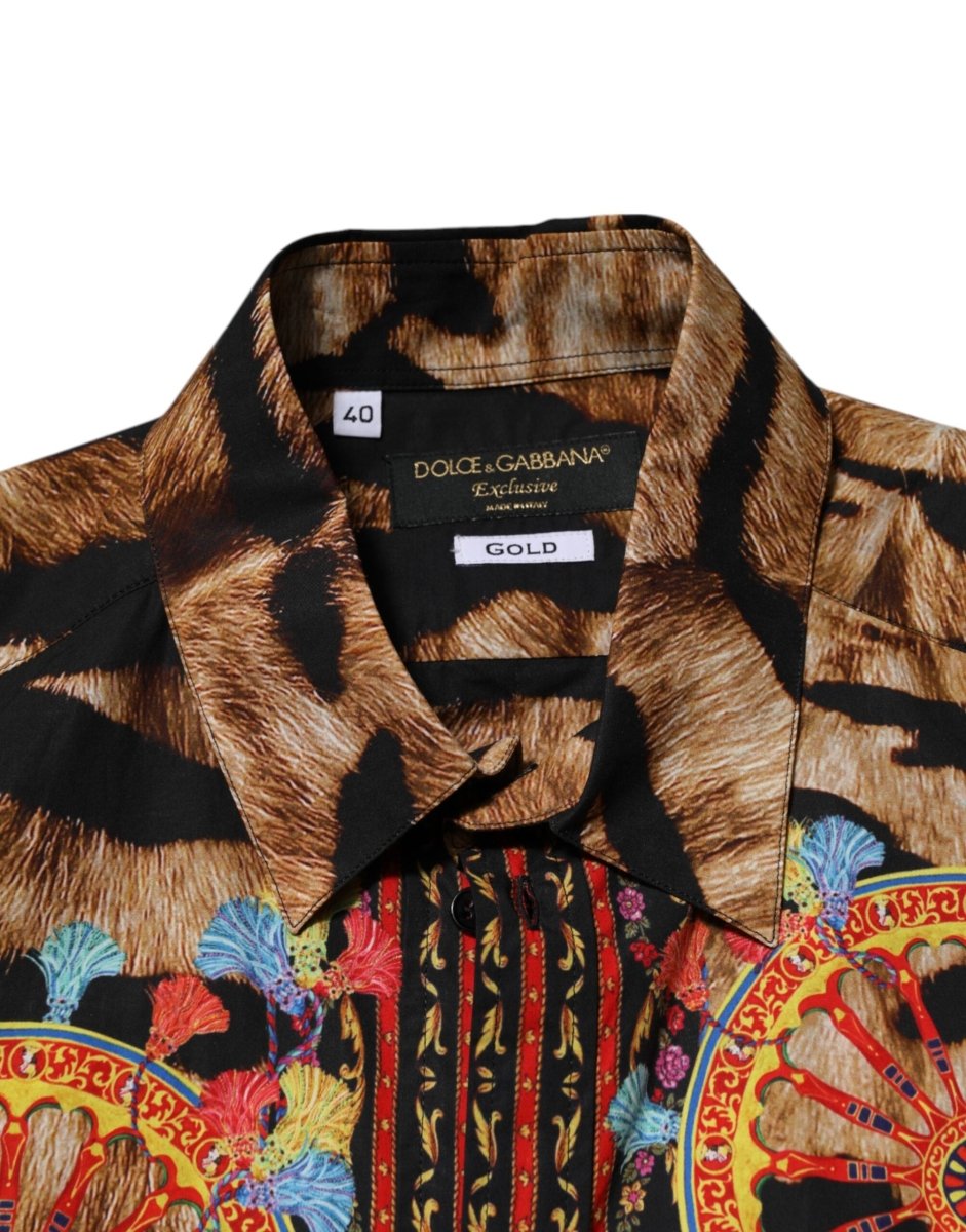 Dolce & Gabbana GOLD Cotton Tiger Carretto Long Sleeve Shirt - The Gentlemen's Vault