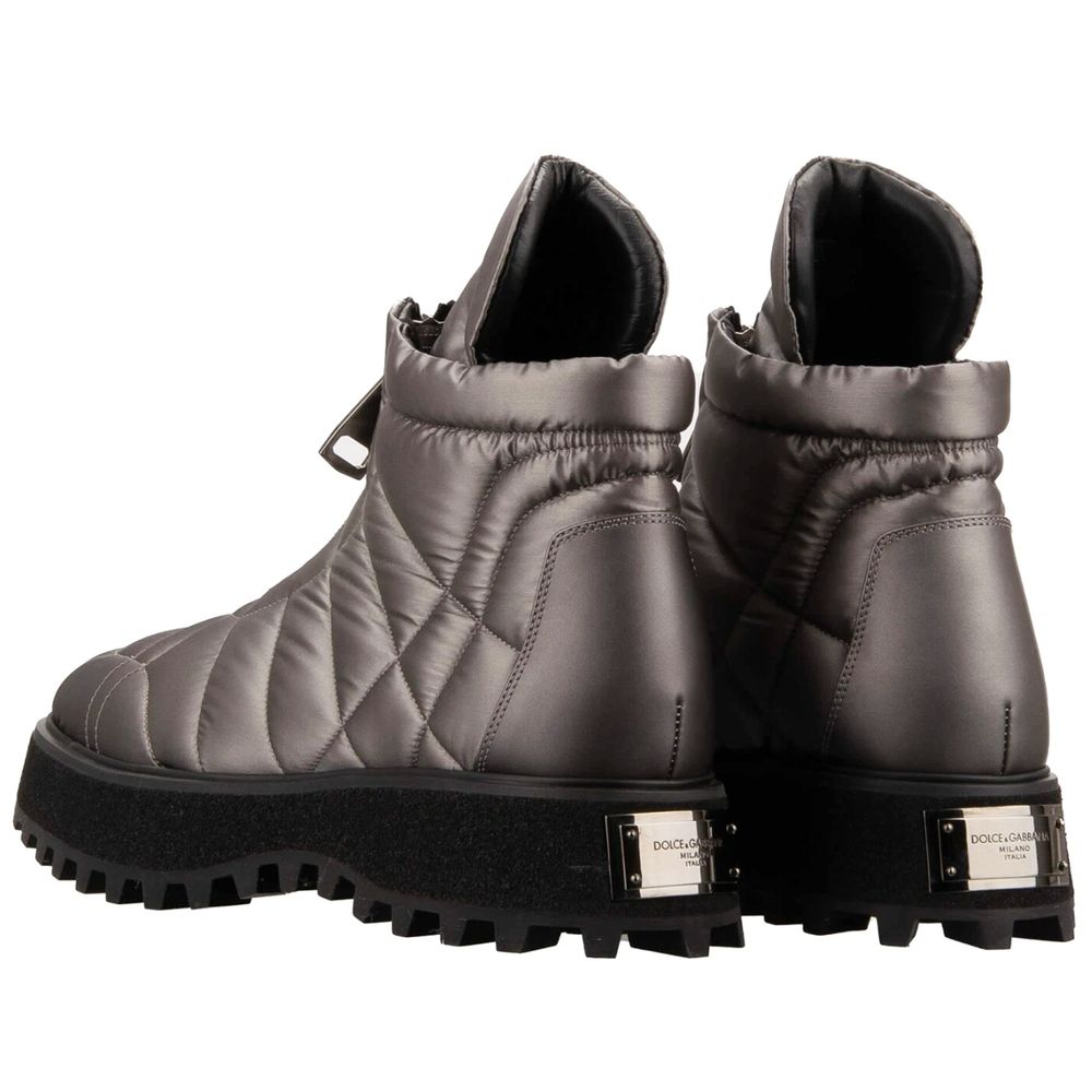 Dolce & Gabbana Gray Nylon Boot - The Gentlemen's Vault