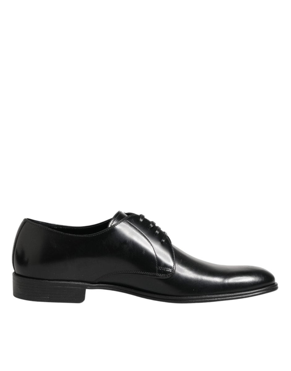 Dolce & Gabbana Black Calfskin Leather Derby Dress Shoes - The Gentlemen's Vault