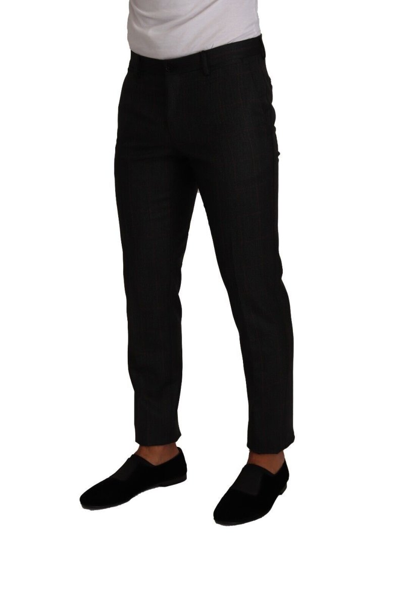 Dolce & Gabbana Gray Check Wool Formal Trouser Dress Pants - The Gentlemen's Vault