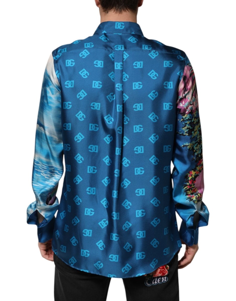 Dolce & Gabbana Multicolor Silk DG Long Sleeves Formal Shirt - The Gentlemen's Vault