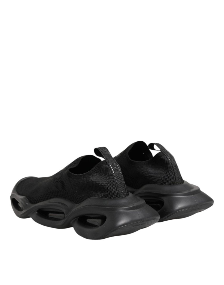 Dolce & Gabbana Black Slip On Wave Low Top Men Sneaker Shoes - The Gentlemen's Vault